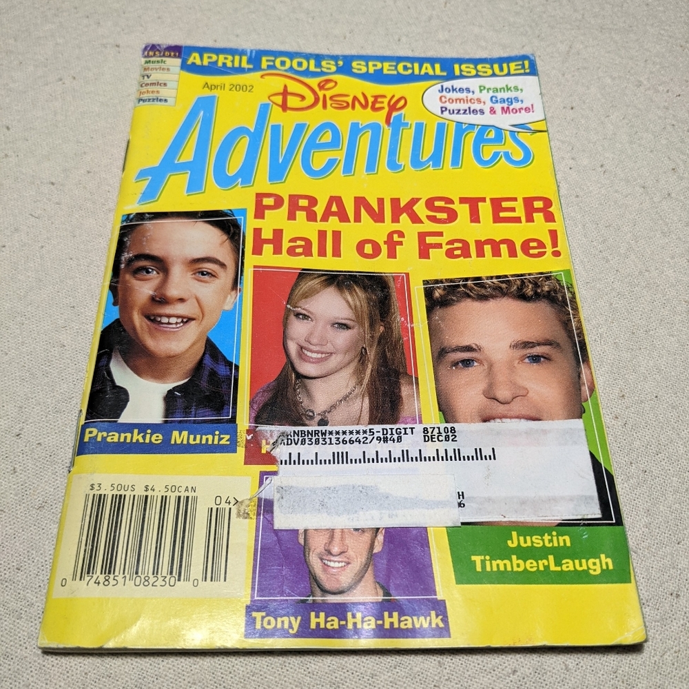 Disney Adventures 2002 magazine Prankster Hall Of Fame April fools special issue